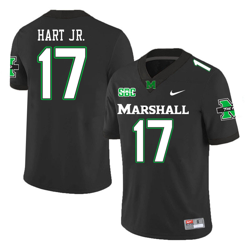 Men #17 Leon Hart Jr. Marshall Thundering Herd SBC Conference College Football Jerseys Stitched-Blac